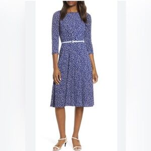 Harper Rose Belted A-Line Dress Size 8 NWT navy